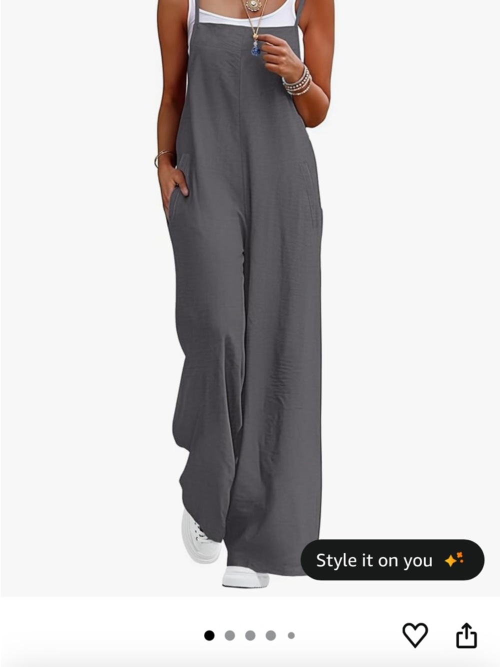 Wide-Leg Jumpsuit in Charcoal